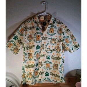 Stranger Things H&M Hawkins H.S. Relaxed Fit Tiger Hawaiian Shirt Men's M